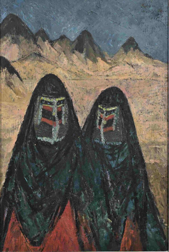 Beduinen, Saudi-Arabien, Ölbild von Helmut Rehm