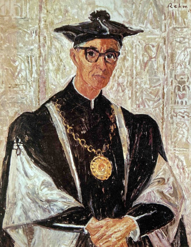Portrait von Rektor, Univ.-Professor Dr. Hampl, Ölbild von Helmut Rehm aus dem Jahr 1964